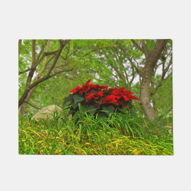 Felpudo Flor de Nochebuena Roja (Anverso)