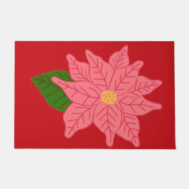 Felpudo Flor de Nochebuena rosa de Navidad
