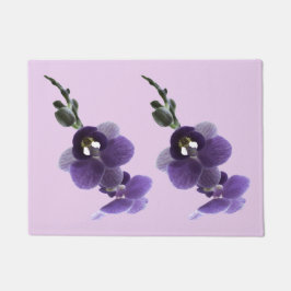 Felpudo Flor de orquídea púrpura,