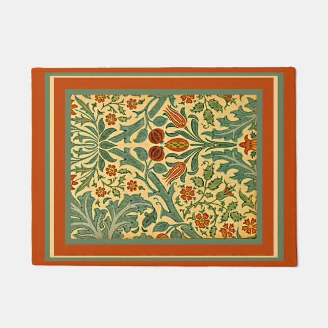 Felpudo Flor de Otoño, patrón de William Morris, (Anverso)