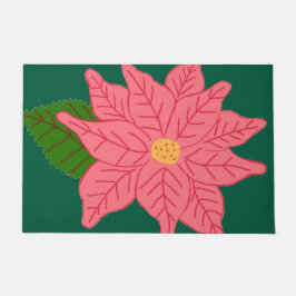 Felpudo Flor de Pascua rosa de Navidad