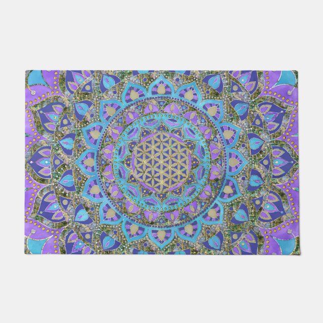 Felpudo Flor De Vida - Mandala Estilo India 2 (Anverso)