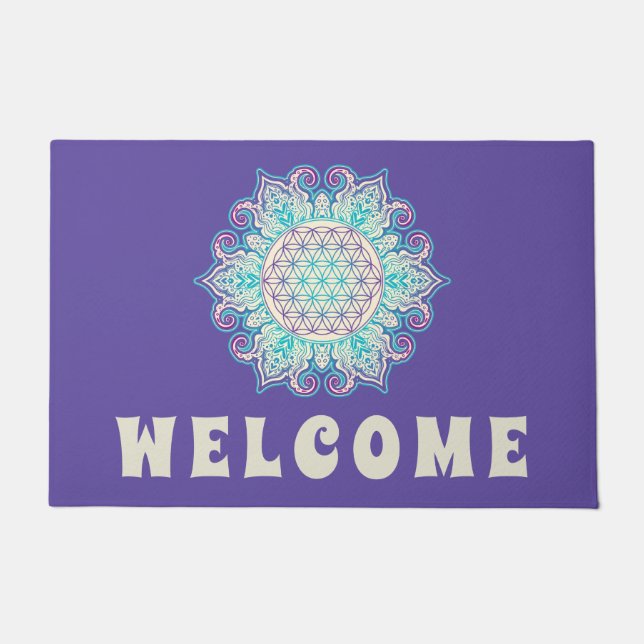 Felpudo Flor de vida - Mandala india 2 (Anverso)