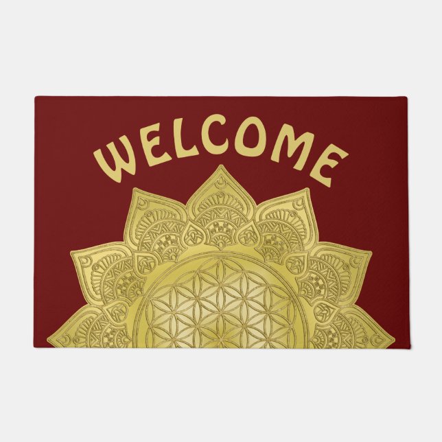 Felpudo Flor de vida - Mandala india 4 (Anverso)