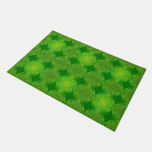 Felpudo Flor de vida - patrón de sello - verde