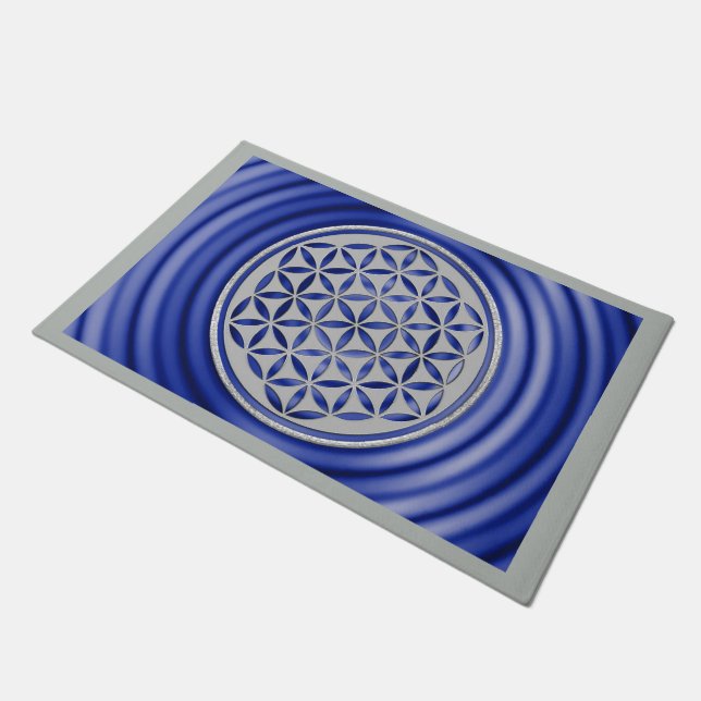 Felpudo Flor de vida - plata punteada + tus ideas (Angular)