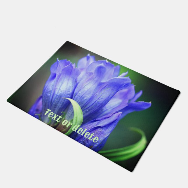 Felpudo Flor gentiana azul personalizada (Angular)