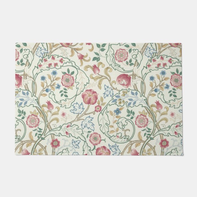 Felpudo Flor, patrón floral, William Morris (Anverso)