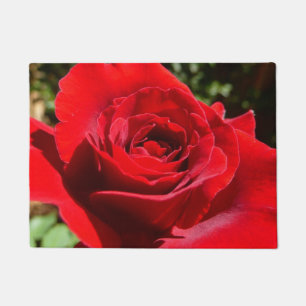 Felpudo Flor rosa roja brillante hermosa flor