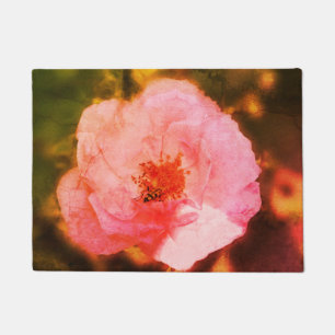 Felpudo Flor rosa rosa rosa foto e insecto puerta Mat