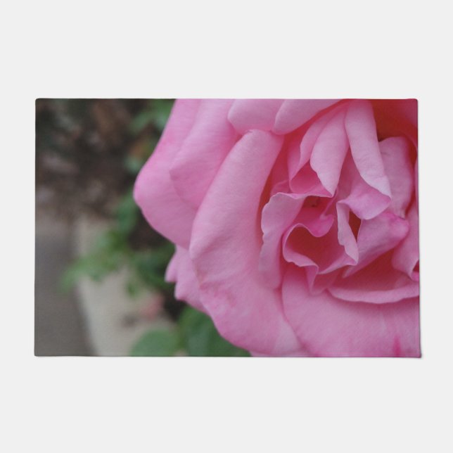 Felpudo Flor rosa rosada (Anverso)