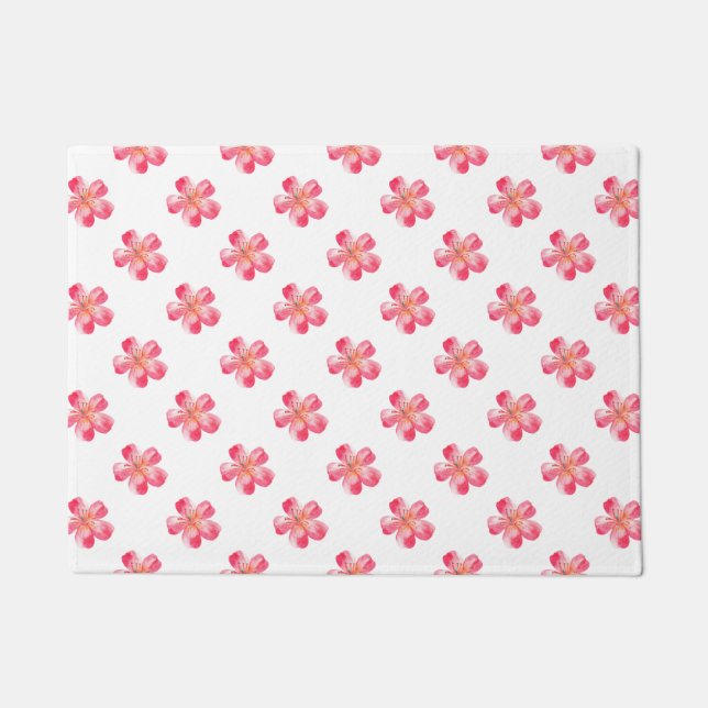 Felpudo Flor rosa tropical (Anverso)
