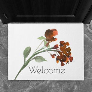 Felpudo Flor salvaje Terracotta Naranja Personalizado Bo