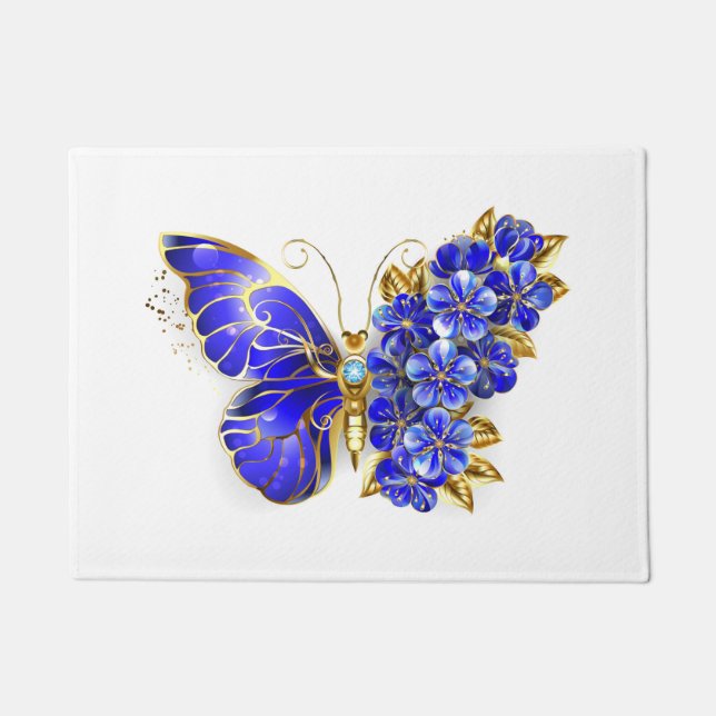 Felpudo Flor Sapphire Mariposa (Anverso)