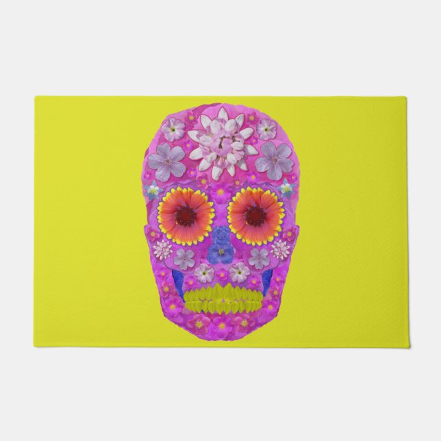 Felpudo Flor Skull 2 (Anverso)