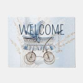 Felpudo Flora azul de estropajo de bebé clásico de color d