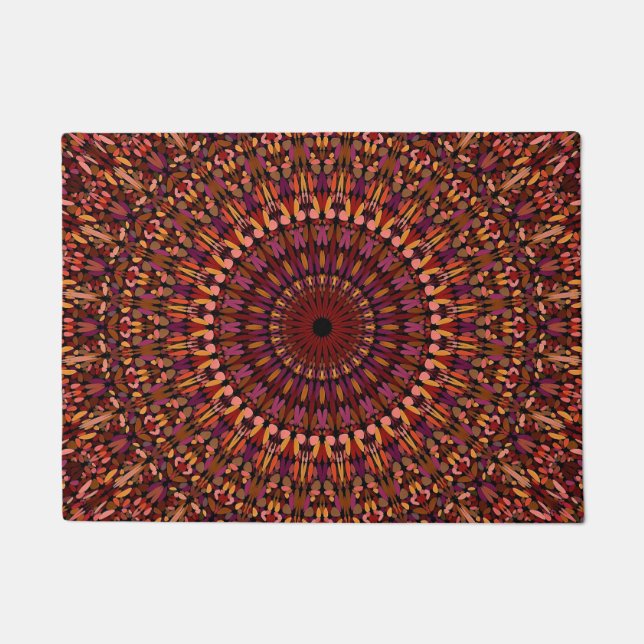 Felpudo Floral Brown Mandala Design-48566 (Anverso)