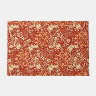 Felpudo Floral de algas marinas de Art Nouveau, Naranja de