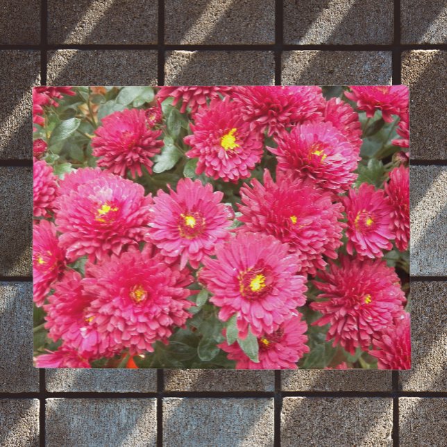Felpudo Floral de crisantemo rojo (In Situ)