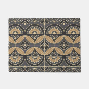 Felpudo Floral de mosaico Art Déco 2
