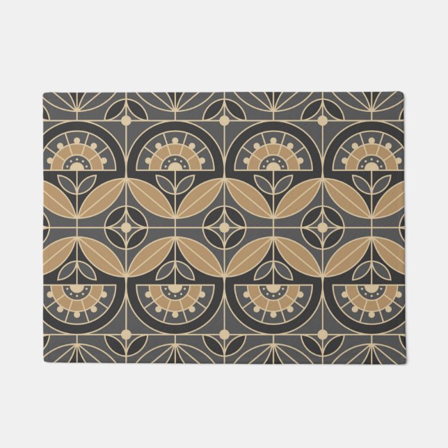 Felpudo Floral de mosaico Art Déco 2 (Anverso)