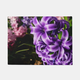 Felpudo Floral de primavera azul Hyacinin II