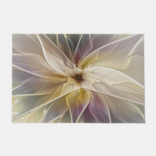 Felpudo Floral Fantasía Oro berenjena Resumen Arte Fractal