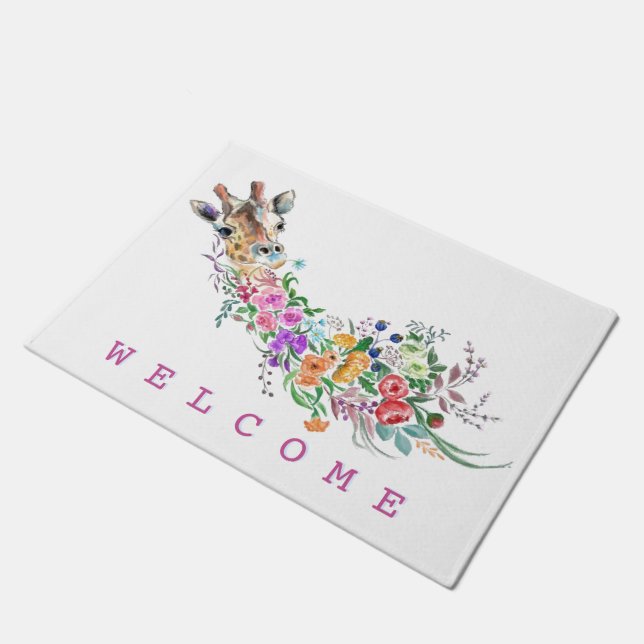 Felpudo Floral Giraffe Doormat (Angular)