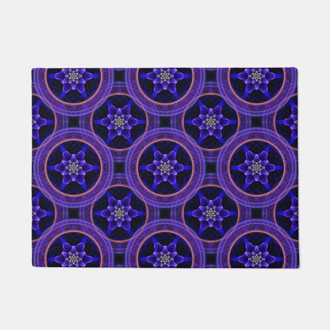 Felpudo Floral Modern Boho Elegant Abstract Pattern #505 (Anverso)