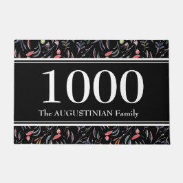 Felpudo Floral negra personalizada