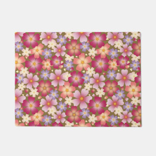 Felpudo Floral ondulada de flores mixtas de ensueño (oliva