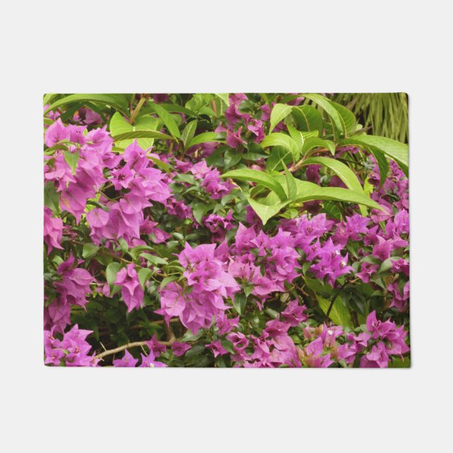 Felpudo Floral Tropical Morada Bougainvillea (Anverso)