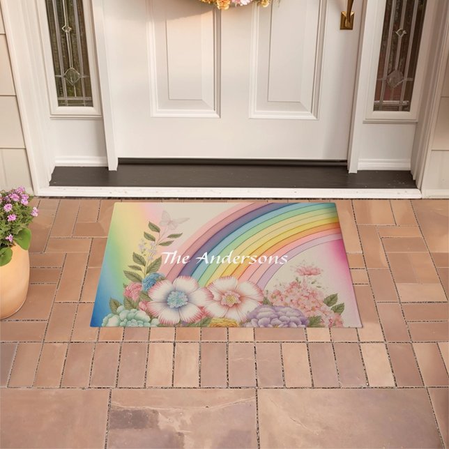 Felpudo Flores Al Final Del Arcoiris (Subido por el creador)
