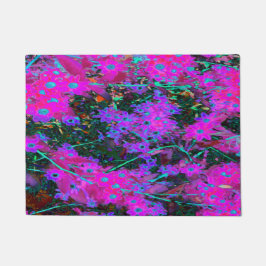 Felpudo Flores azul de bonito, magenta y Aqua