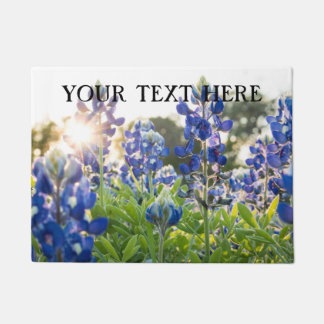 Felpudo Flores azules azul Texas texan Floral