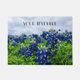 Felpudo Flores azules azul Texas texan Floral