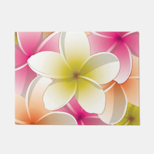 Felpudo Flores brillantes de Frangipani/ Plumeria