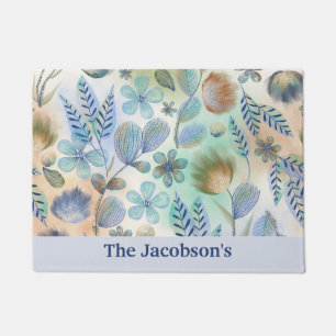 Felpudo Flores de acuarela caprichosas