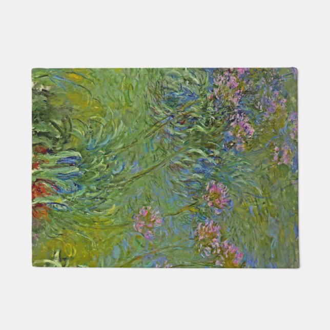 Felpudo Flores de Agapanthus (por Claude Monet) (Anverso)
