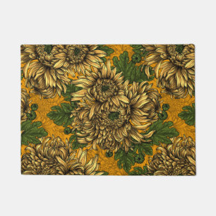Felpudo Flores de crisantemo amarillo