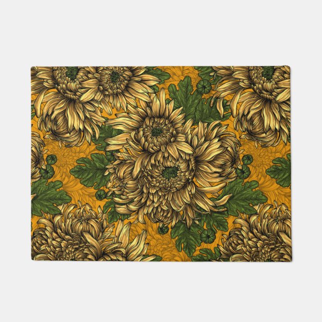 Felpudo Flores de crisantemo amarillo (Anverso)