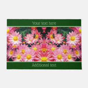 Felpudo Flores De Daisy Rosa Y Abeja Bumble Personalizadas