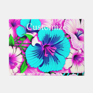 Felpudo Flores de Hibiscus multicolores Thunder_Cove