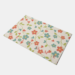 Felpudo Flores de primavera - Bienvenidos