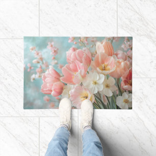 Felpudo Flores de primavera de pasto suave Diseño Delicado