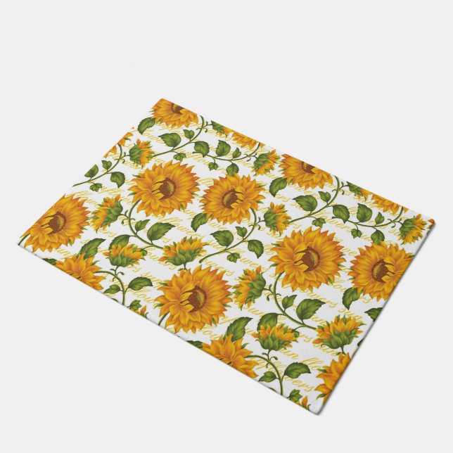 Felpudo Flores de sol y texto (Angular)