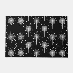 Felpudo Flores de Starburst Sputnik Gris negro