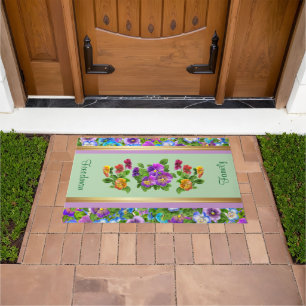 Felpudo Flores de Violeta Pensativa Personalizadas Cottage