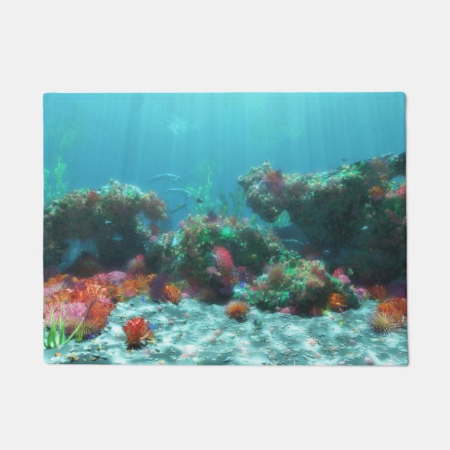 Felpudo Flores del Doormat marino (Anverso)