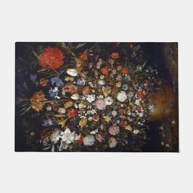 Felpudo Flores en un barco de madera (por Jan Brueghel) (Anverso)